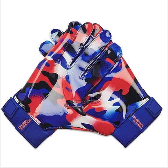 Under Armour F9 Nitro Gluegrip LIMITED EDITION Men’s Large Football Gloves Blue - Picture 2 of 5